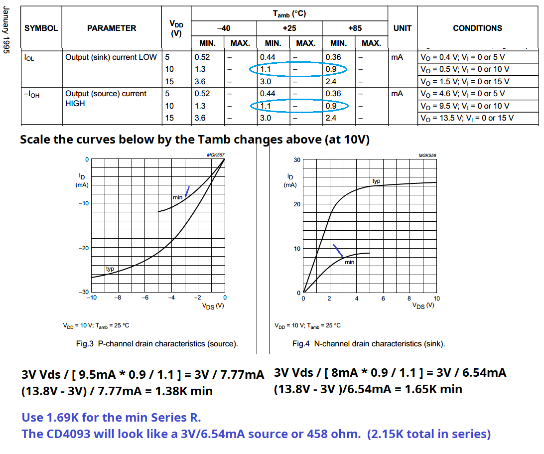 CD4093 Output Drive Transient